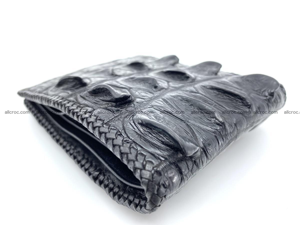 Crocodile skin bifold wallet tail part with braided trim 906 Foto 3