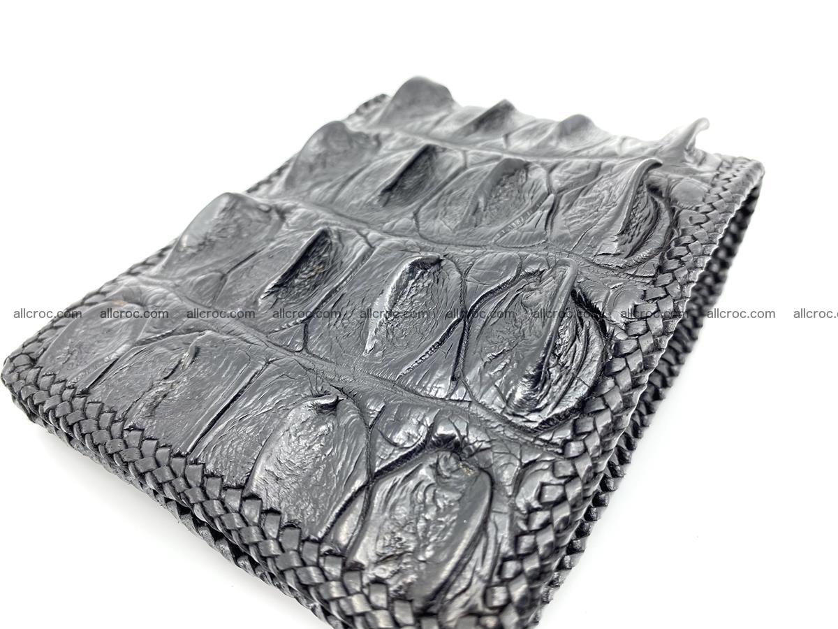 Crocodile skin bifold wallet tail part with braided trim 906 Foto 10