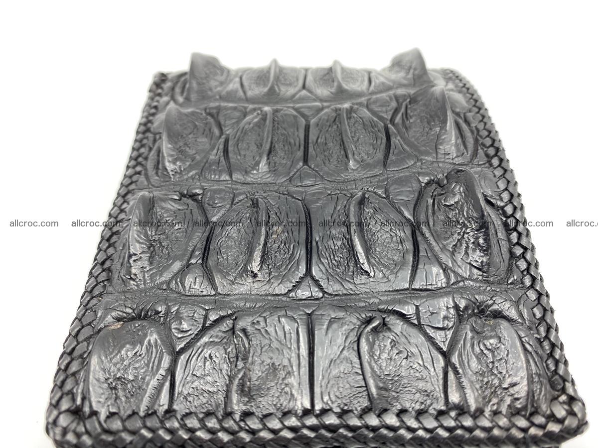 Crocodile skin bifold wallet tail part with braided trim 906 Foto 15