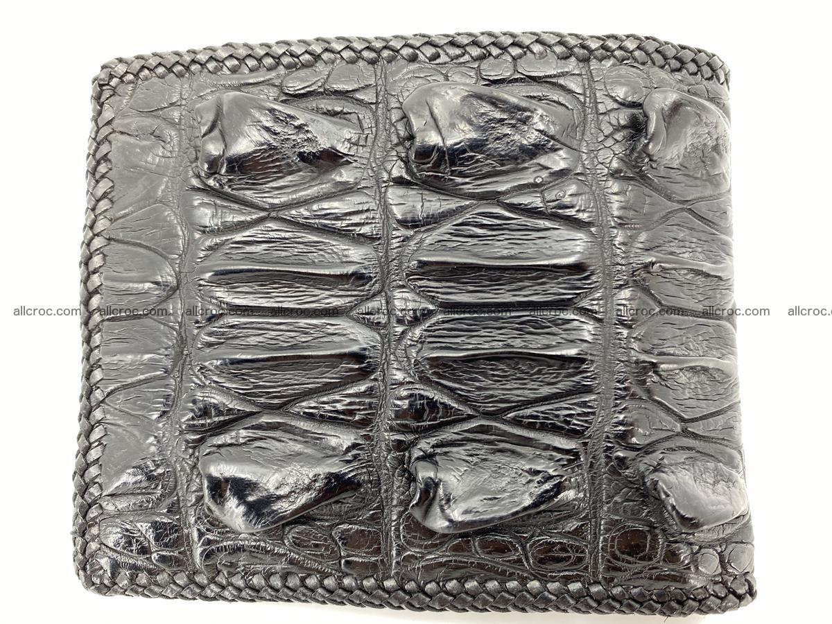 Crocodile skin bifold wallet tail part with braided trim 906 Foto 12