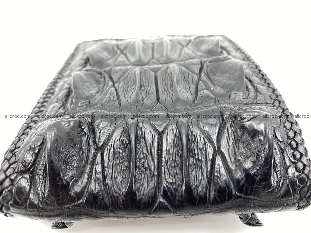 Crocodile skin bifold wallet tail part with braided trim 906 Foto 9