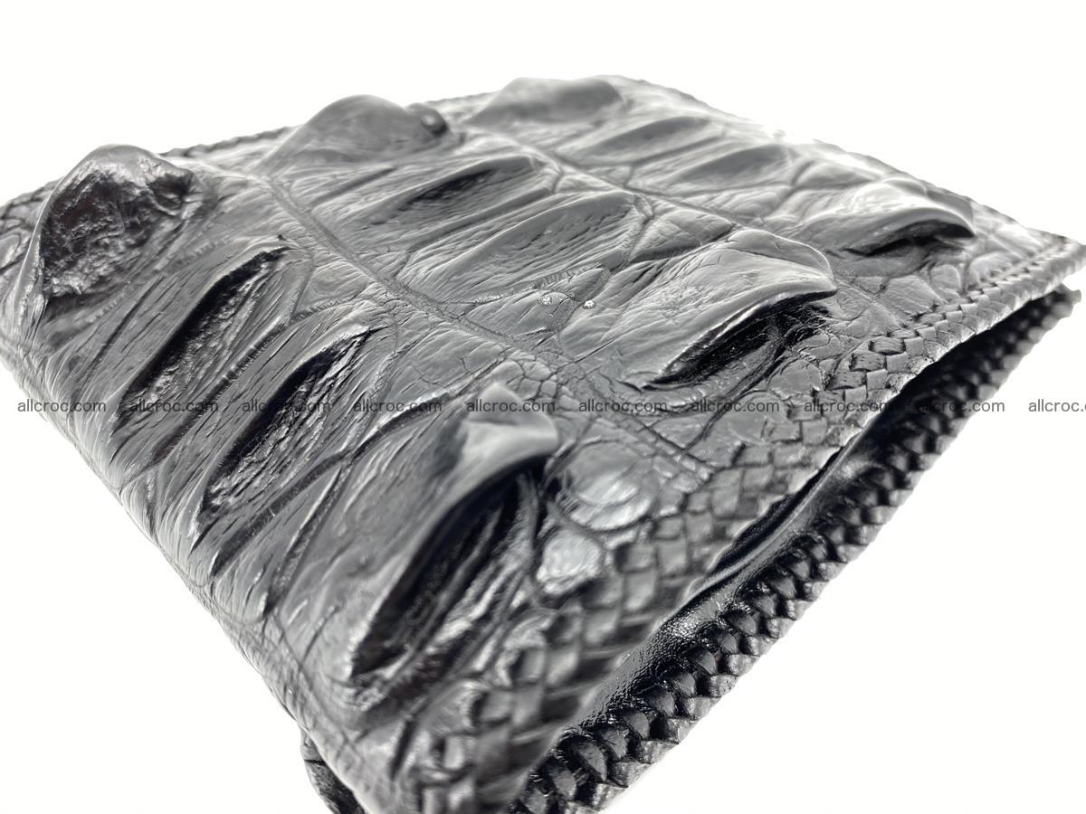 Crocodile skin bifold wallet tail part with braided trim 906 Foto 16