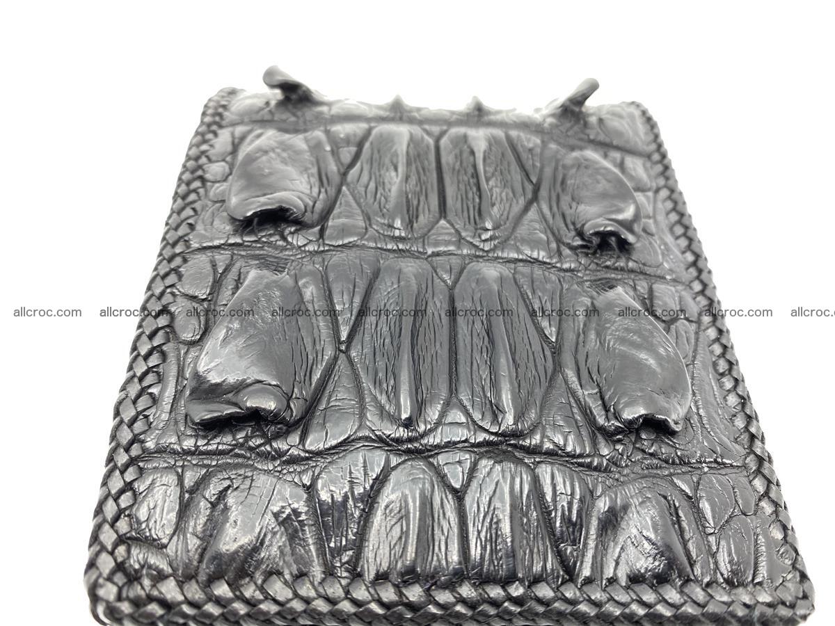 Crocodile skin bifold wallet tail part with braided trim 906 Foto 13
