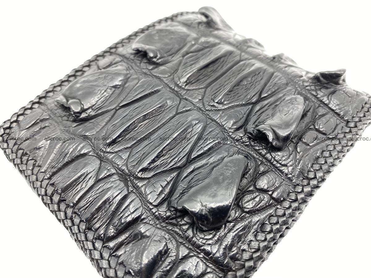 Crocodile skin bifold wallet tail part with braided trim 906 Foto 18