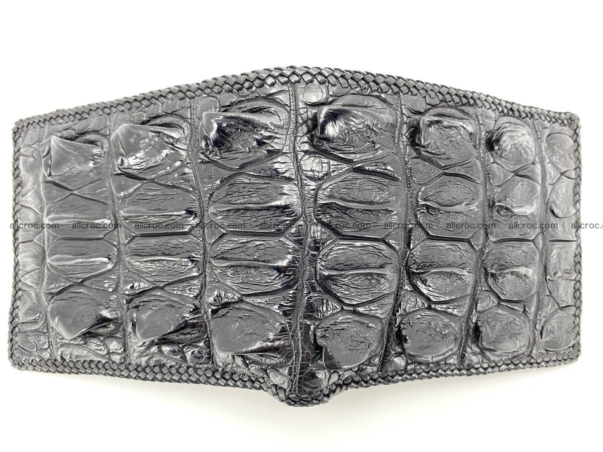 Crocodile skin bifold wallet tail part with braided trim 906 Foto 4