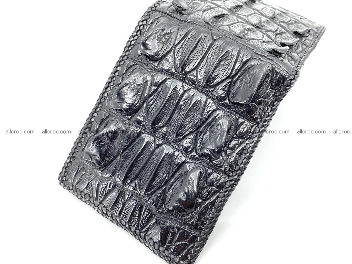 Crocodile skin bifold wallet tail part with braided trim 906 Foto 5