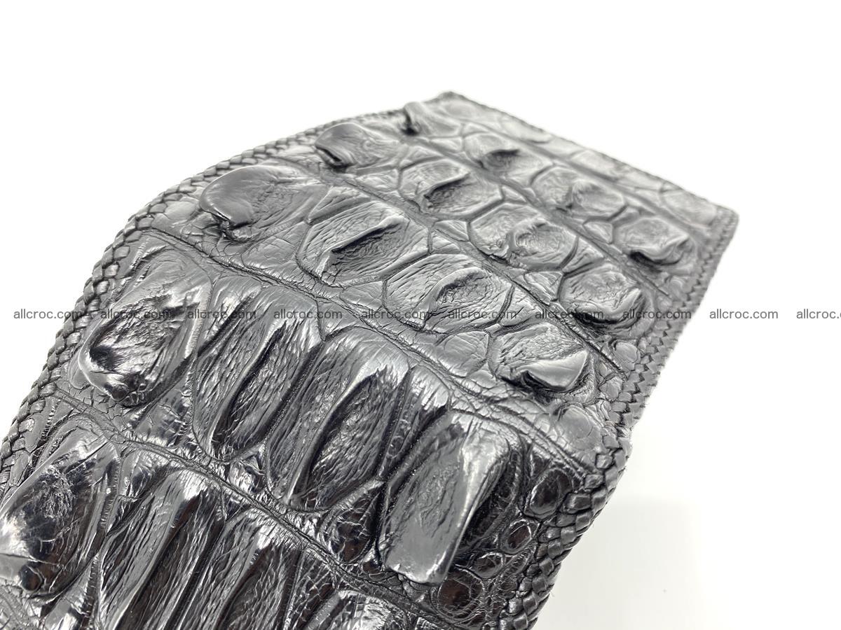 Crocodile skin bifold wallet tail part with braided trim 906 Foto 6