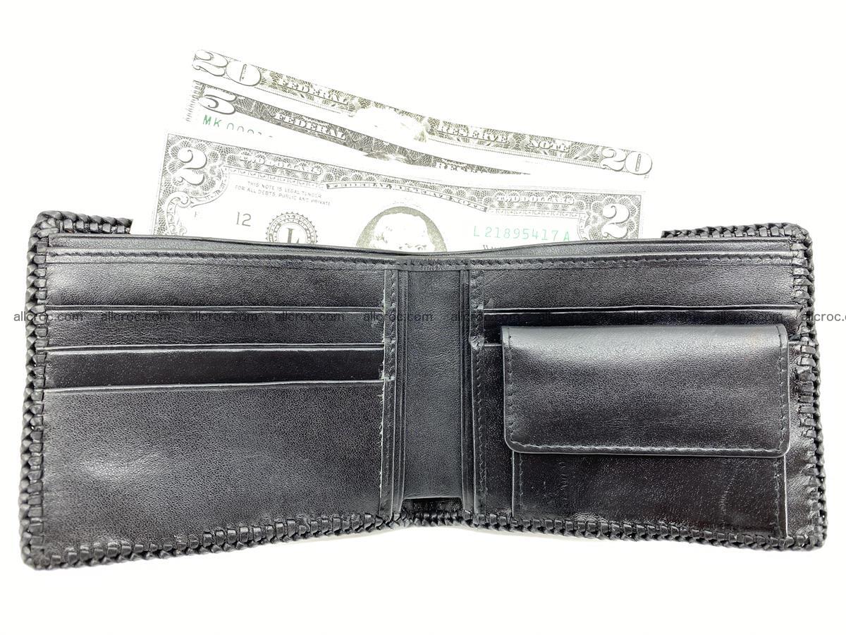 Crocodile skin bifold wallet tail part with braided trim 906 Foto 7