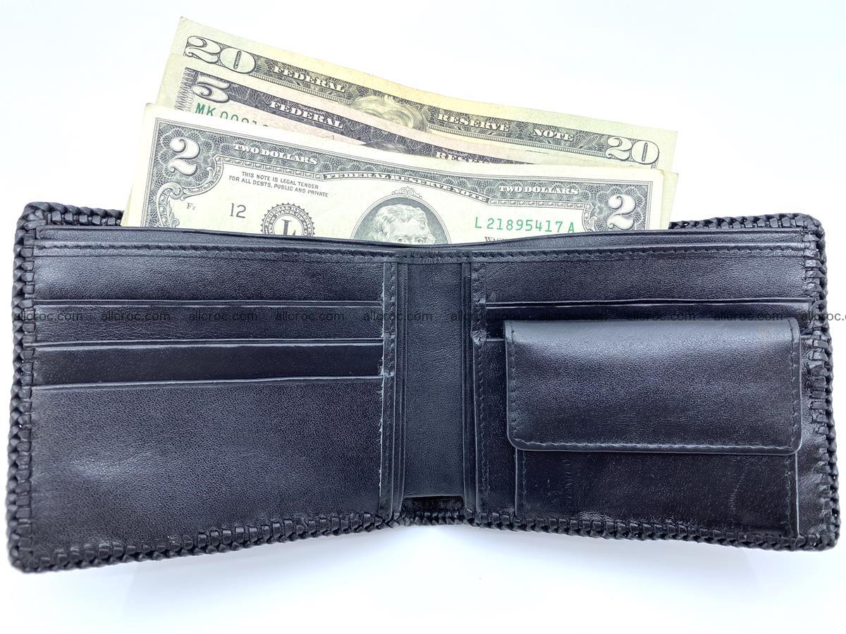 Crocodile skin bifold wallet tail part with braided trim 906 Foto 8