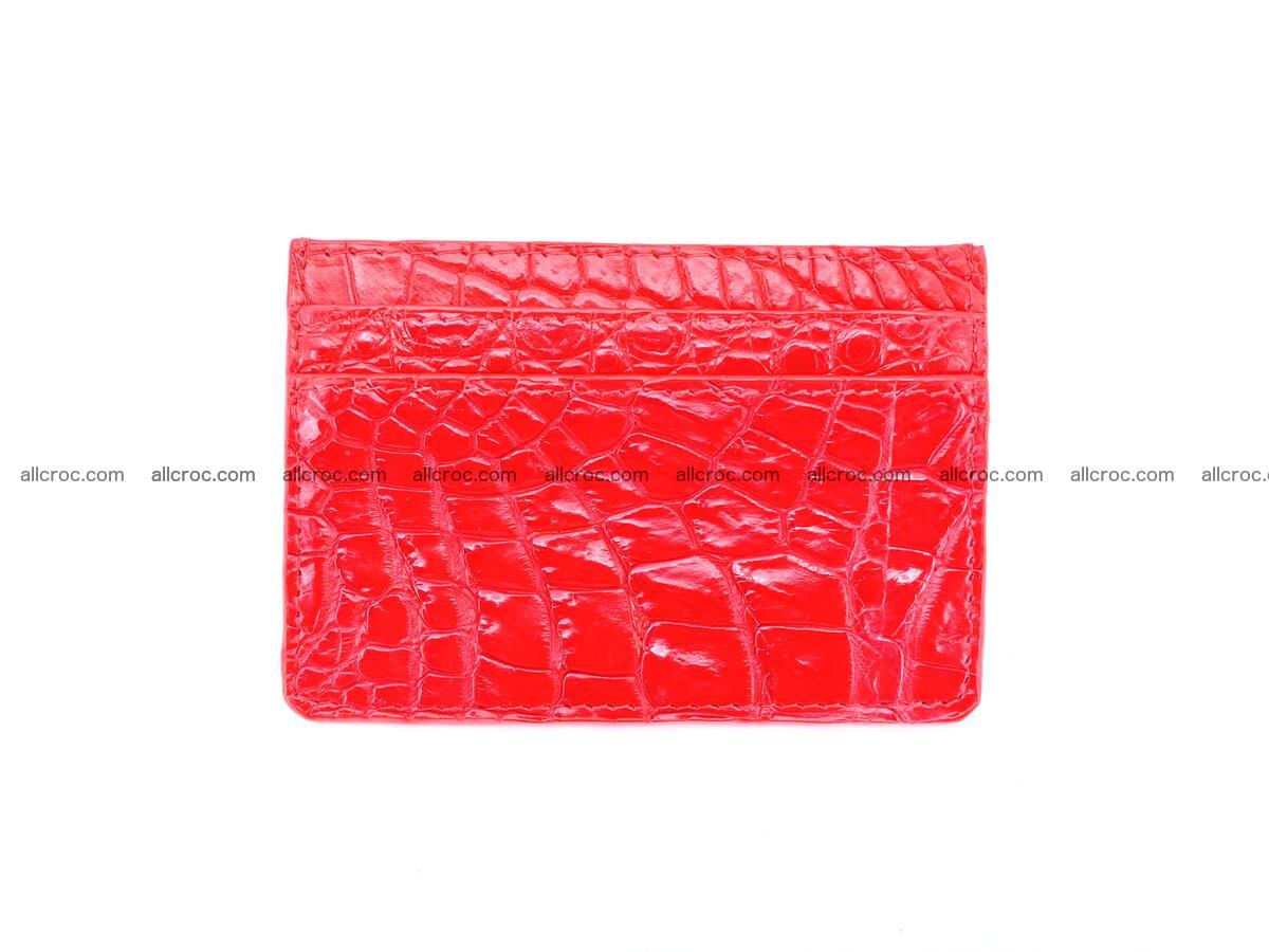 Card holder from crocodile skin red color 987 Foto 1