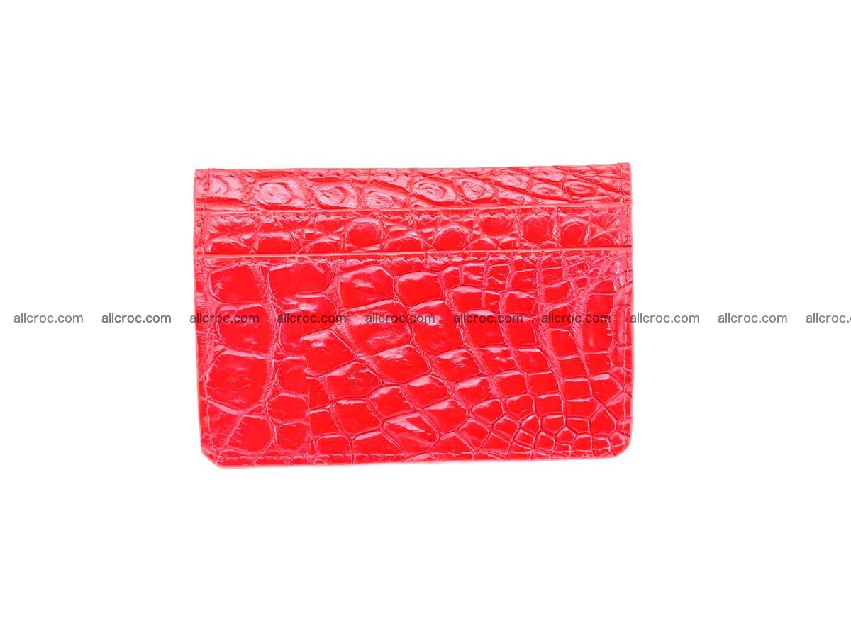 Card holder from crocodile skin red color 987 Foto 3
