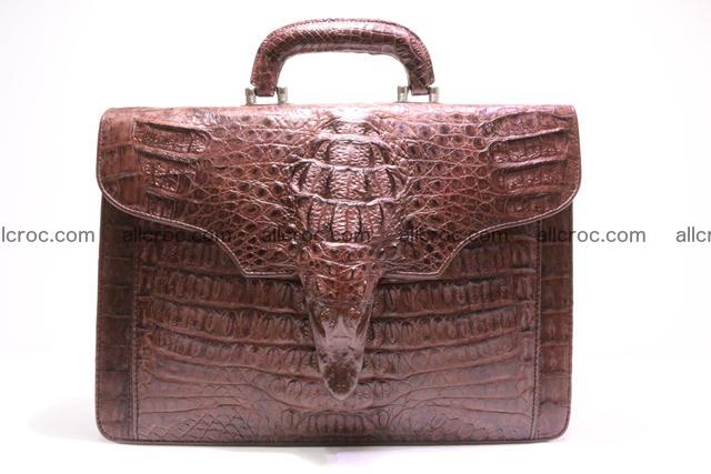 Crocodile skin briefcase with crocodile head 289 Foto 0
