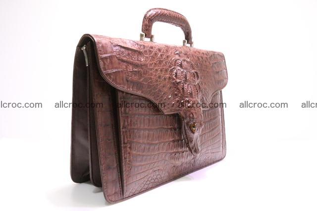 Crocodile skin briefcase with crocodile head 289 Foto 1