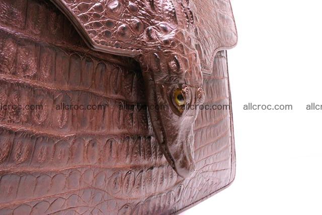 Crocodile skin briefcase with crocodile head 289 Foto 9