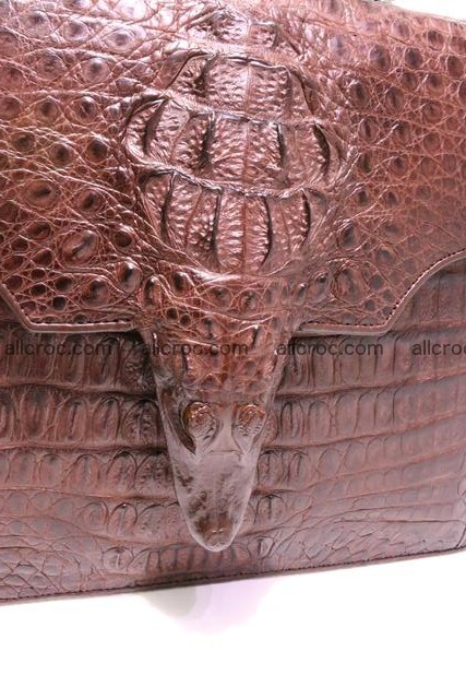 Crocodile skin briefcase with crocodile head 289 Foto 11
