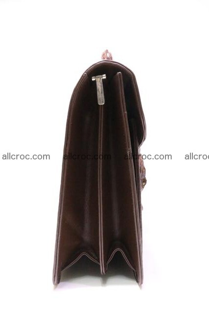 Crocodile skin briefcase with crocodile head 289 Foto 4