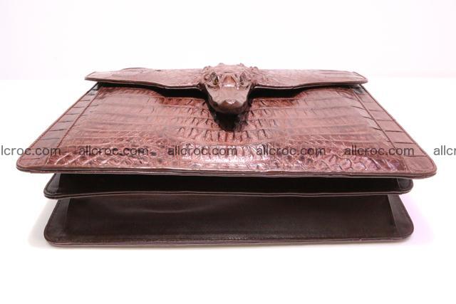 Crocodile skin briefcase with crocodile head 289 Foto 12