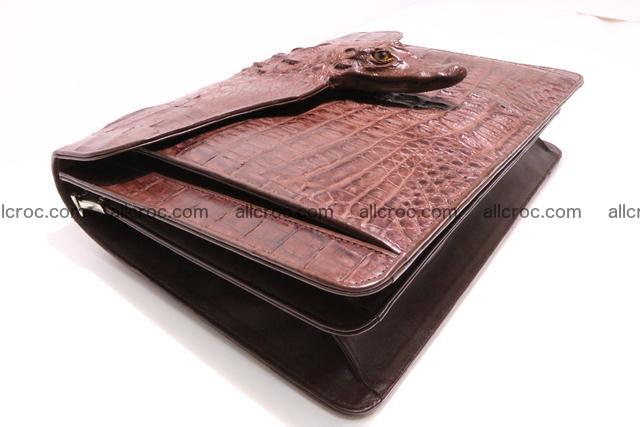 Crocodile skin briefcase with crocodile head 289 Foto 5