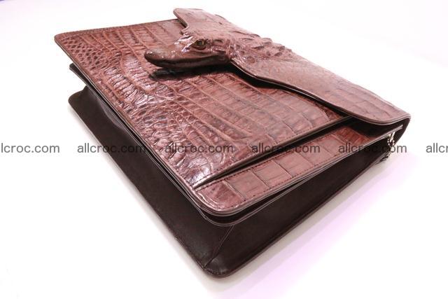 Crocodile skin briefcase with crocodile head 289 Foto 6