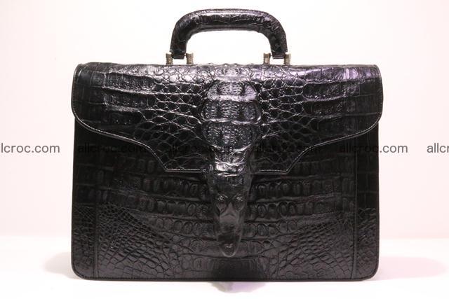 Crocodile skin briefcase with crocodile head 290 Foto 0