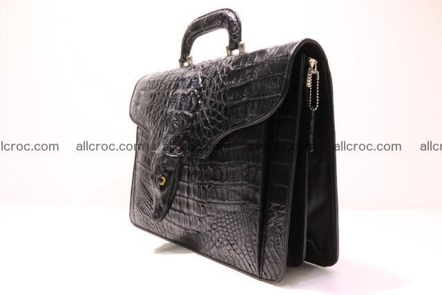 Crocodile skin briefcase with crocodile head 290 Foto 2