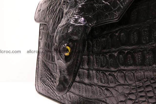 Crocodile skin briefcase with crocodile head 290 Foto 3