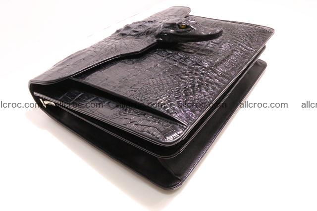 Crocodile skin briefcase with crocodile head 290 Foto 12