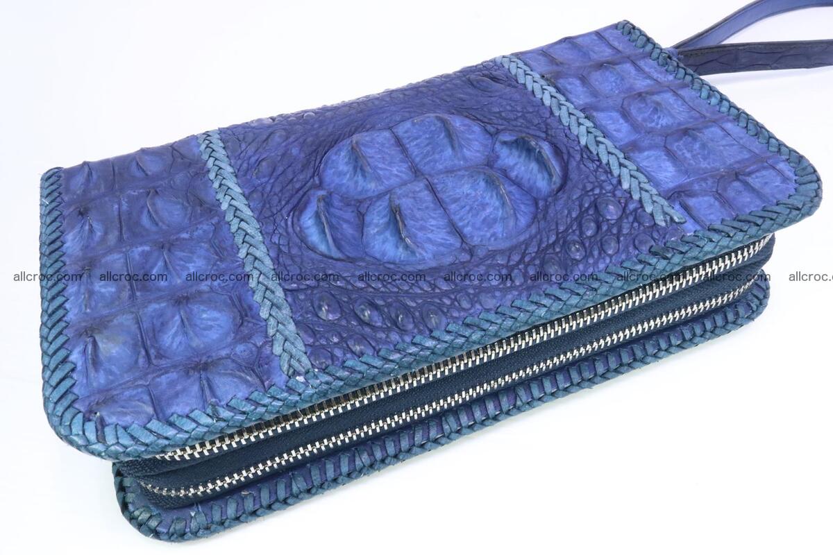 Crocodile skin clutch nany blue color 158 Foto 0
