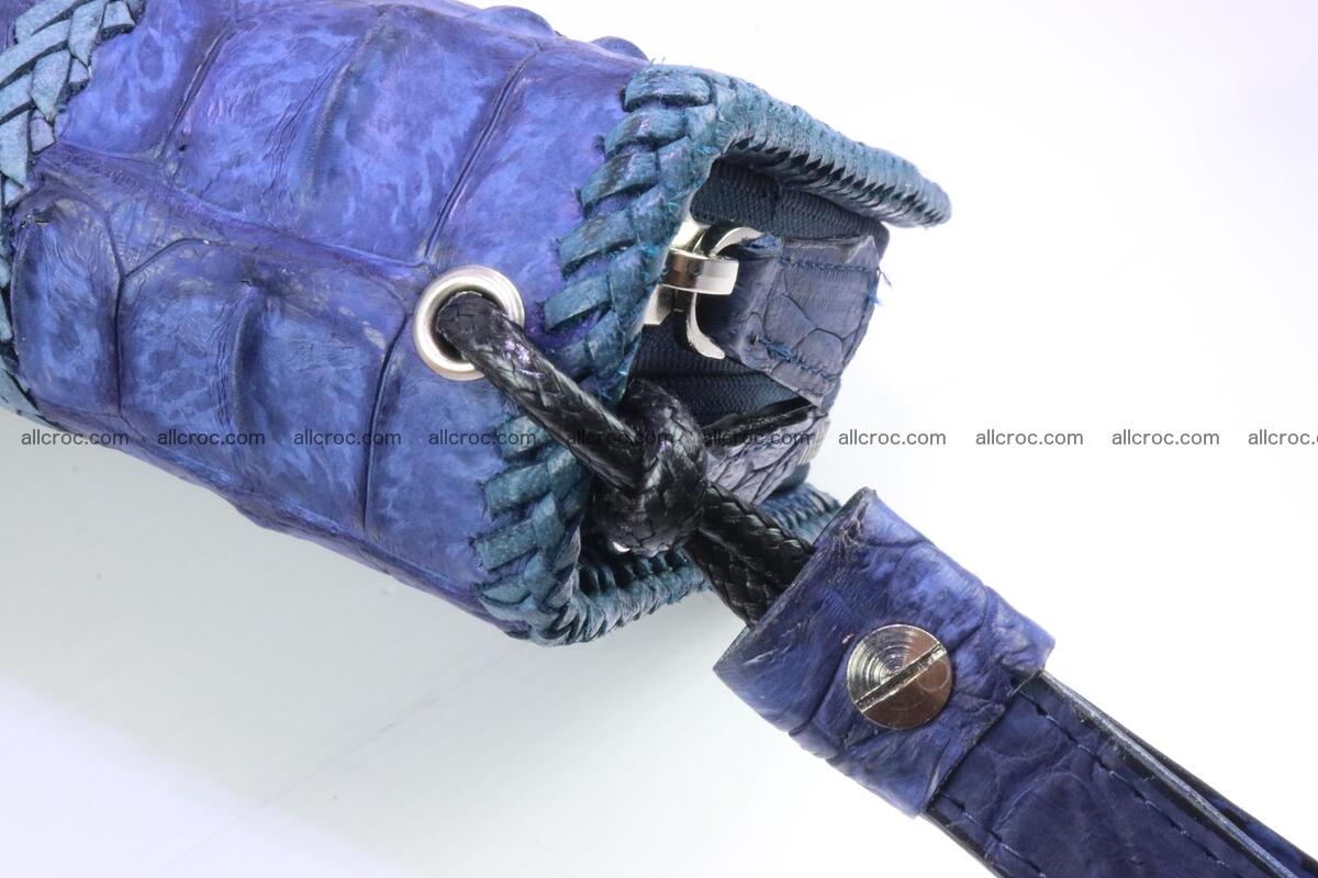Crocodile skin clutch nany blue color 158 Foto 6