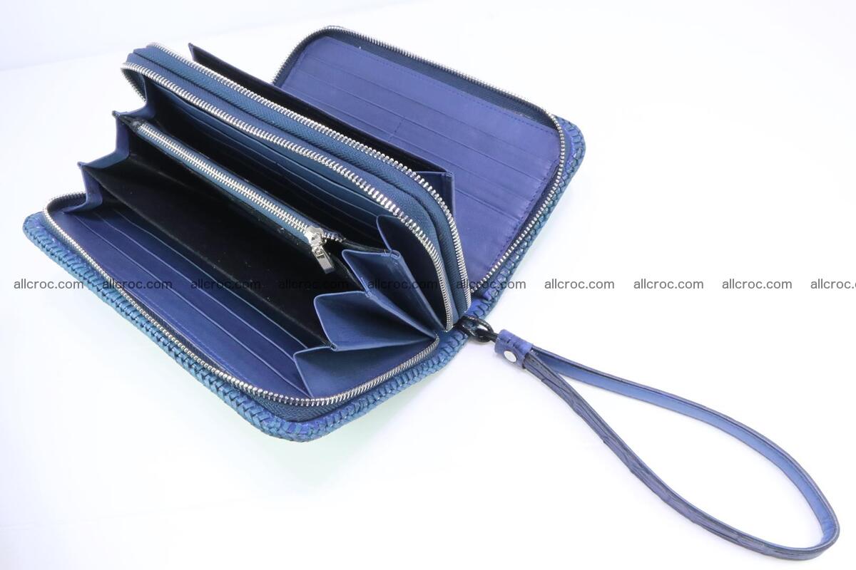 Crocodile skin clutch nany blue color 158 Foto 8