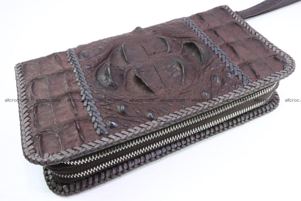 Crocodile skin clutch brown color 159 Foto 0