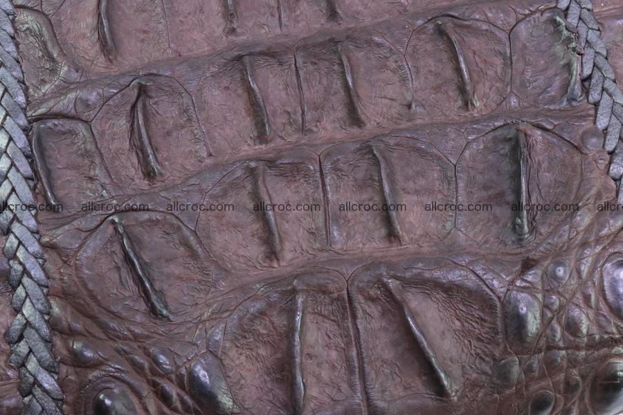 Crocodile skin clutch brown color 159