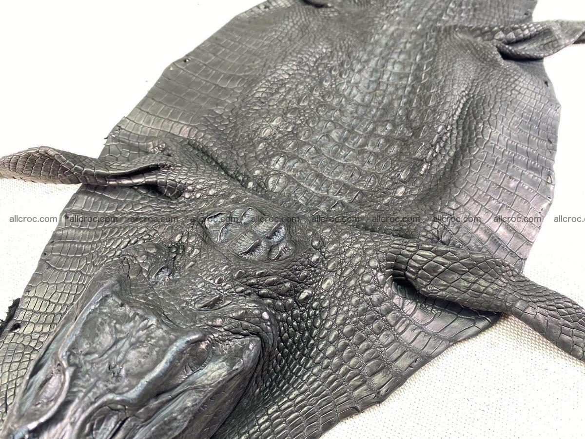 Crocodile leather back part with head and paws 27cm black color 1550 Foto 3