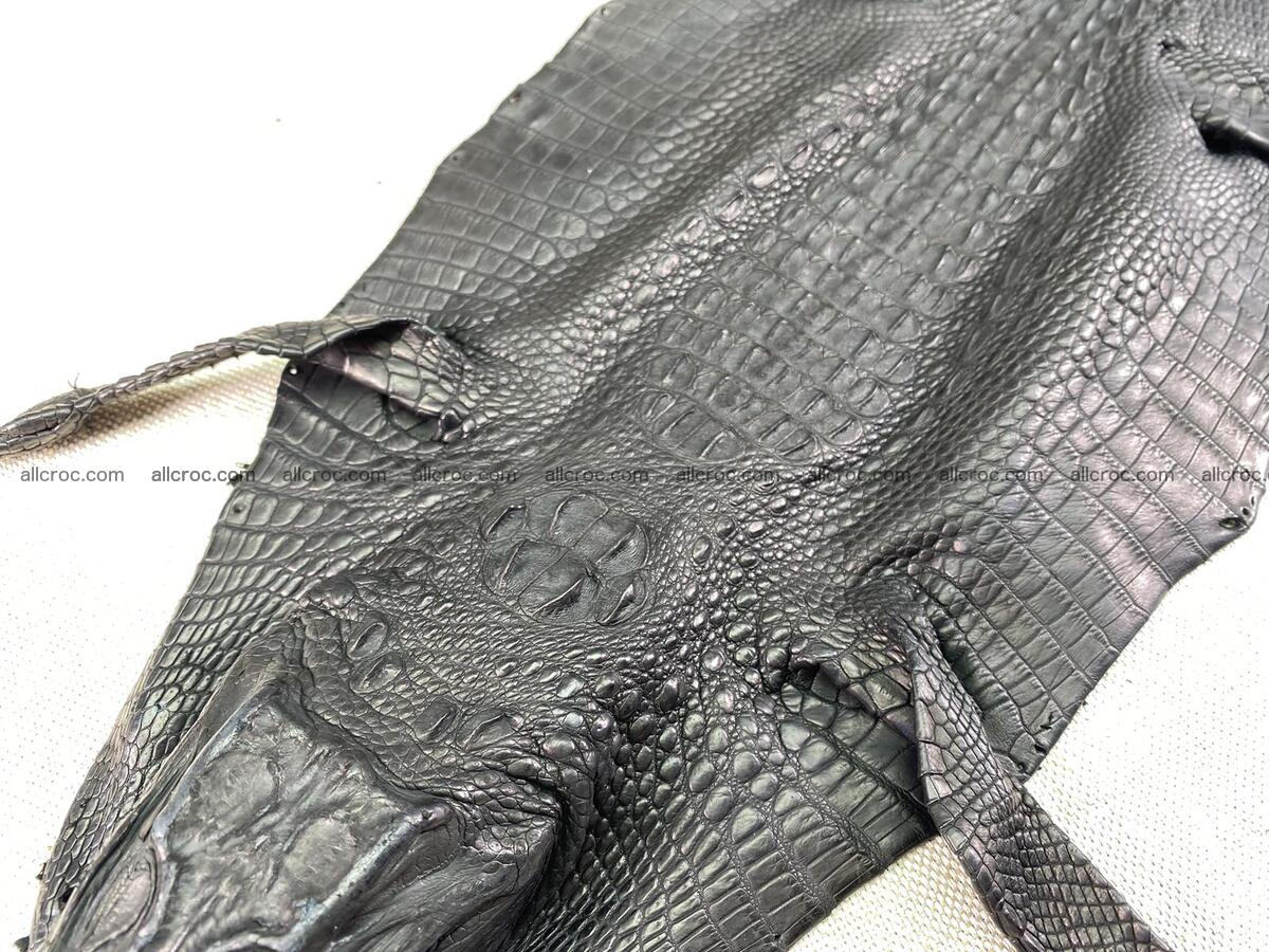 Crocodile leather back part with head and paws 22cm black color 1551 Foto 2