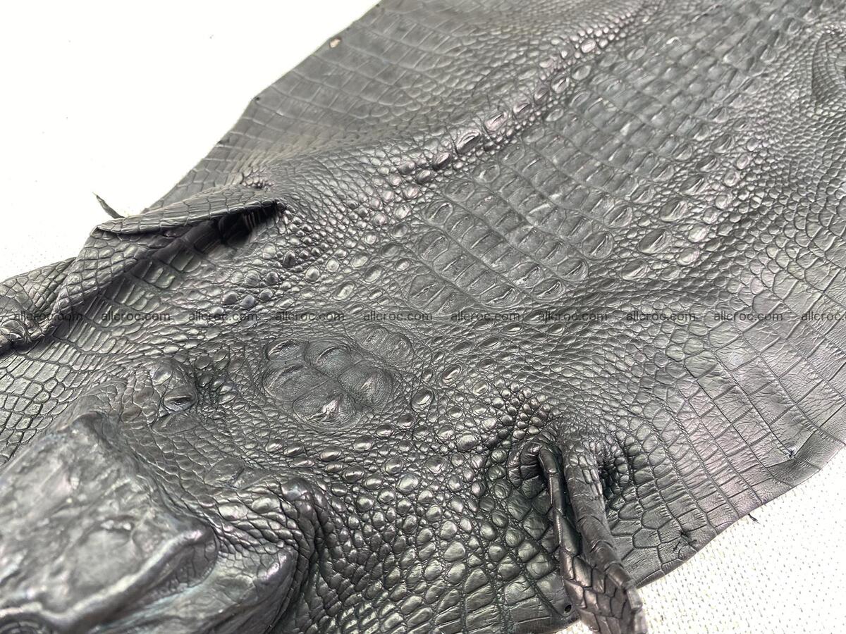 Crocodile leather back part with head and paws 21cm black color 1553 Foto 4