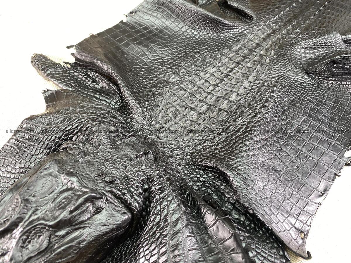 Crocodile leather back part with head and paws 34cm black color 1542 Foto 2