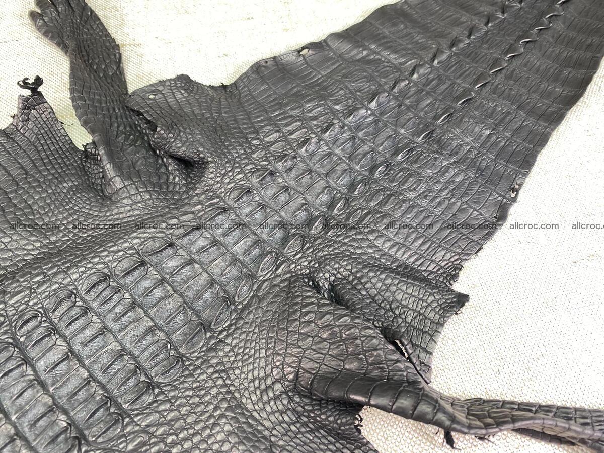 Crocodile leather back part with head and paws 28cm black color 1547 Foto 6