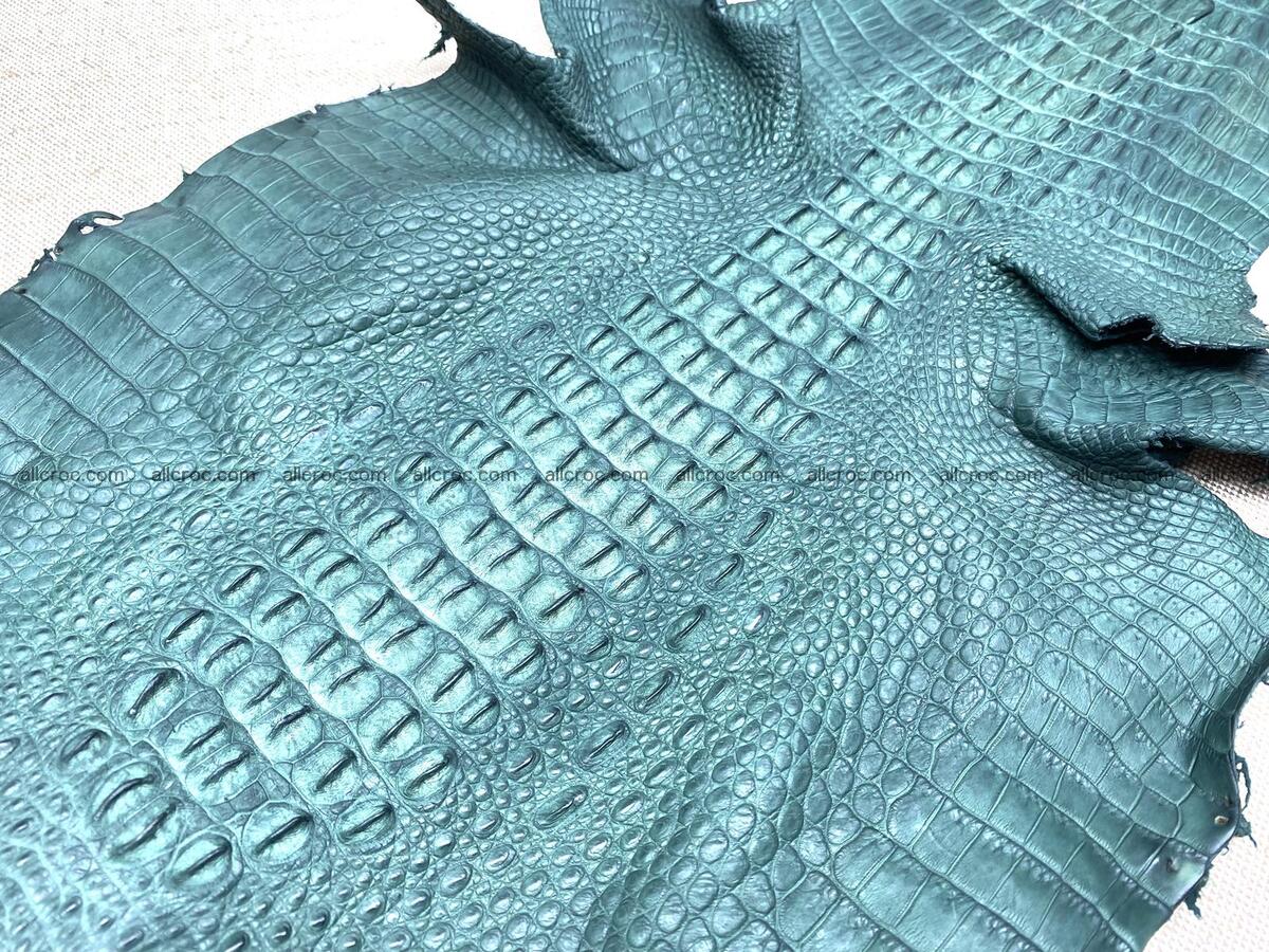 Crocodile leather back part with head and paws 31cm dark green color 1569 Foto 4