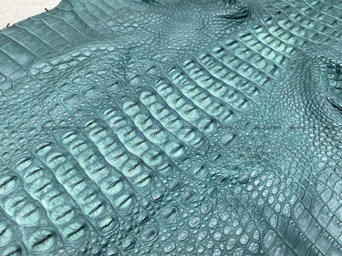 Crocodile leather back part with head and paws 34cm emerald color 1567 Foto 4