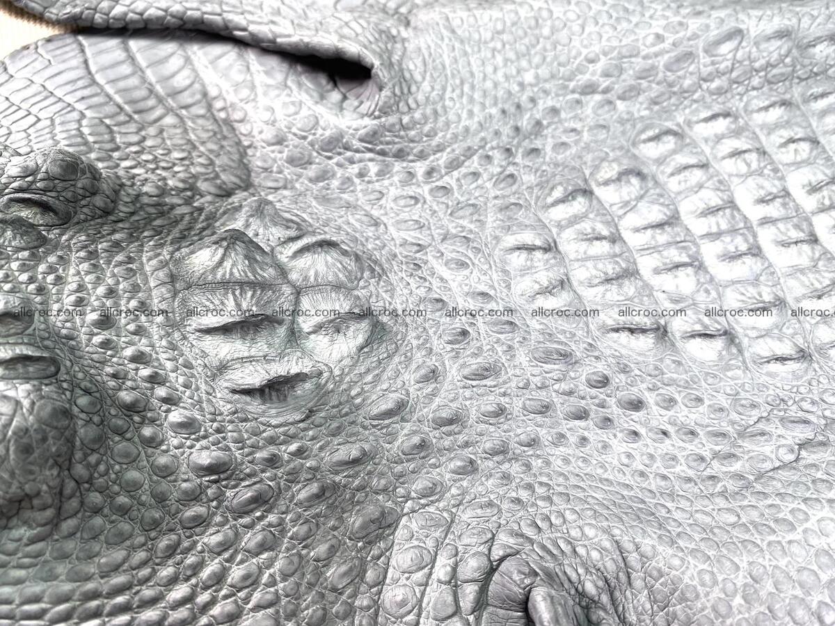 Crocodile leather back part with head and paws 32cm gray color 1562 Foto 9