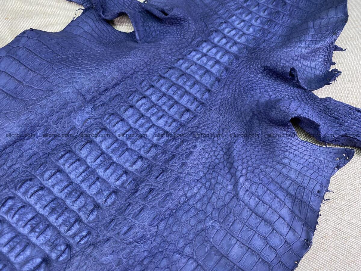 Crocodile leather back part with head and paws 35cm navy blue color 1556 Foto 4