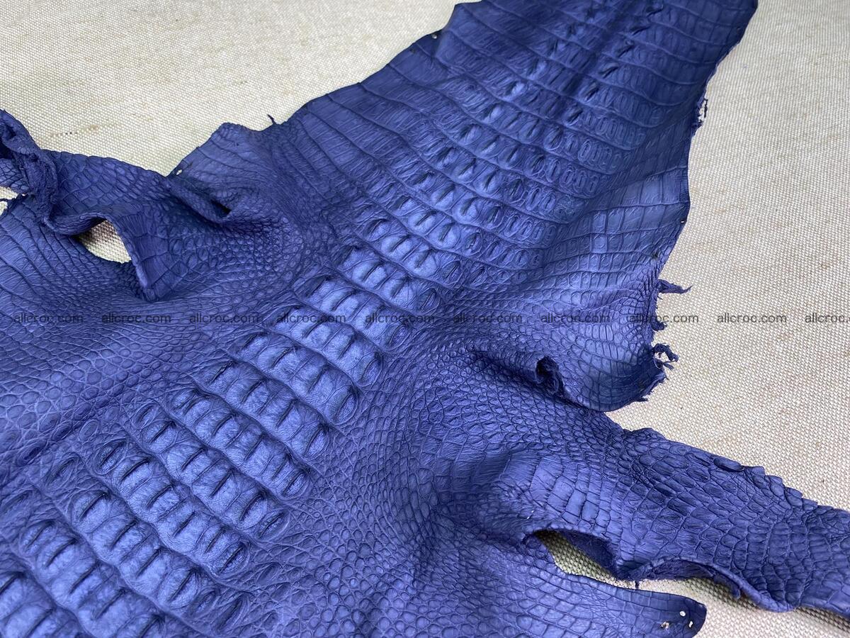 Crocodile leather back part with head and paws 35cm navy blue color 1556 Foto 5