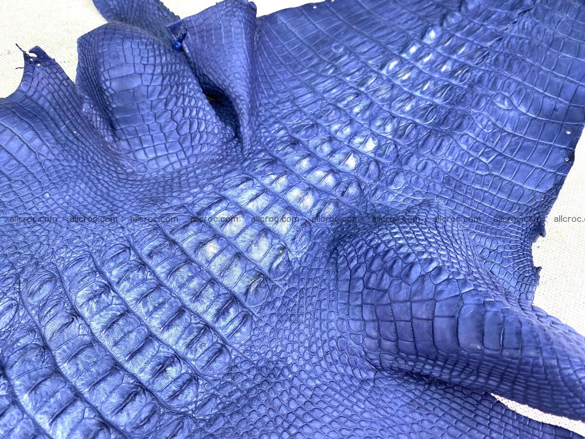 Crocodile leather back part with head and paws 33cm navy blue color 1558 Foto 6