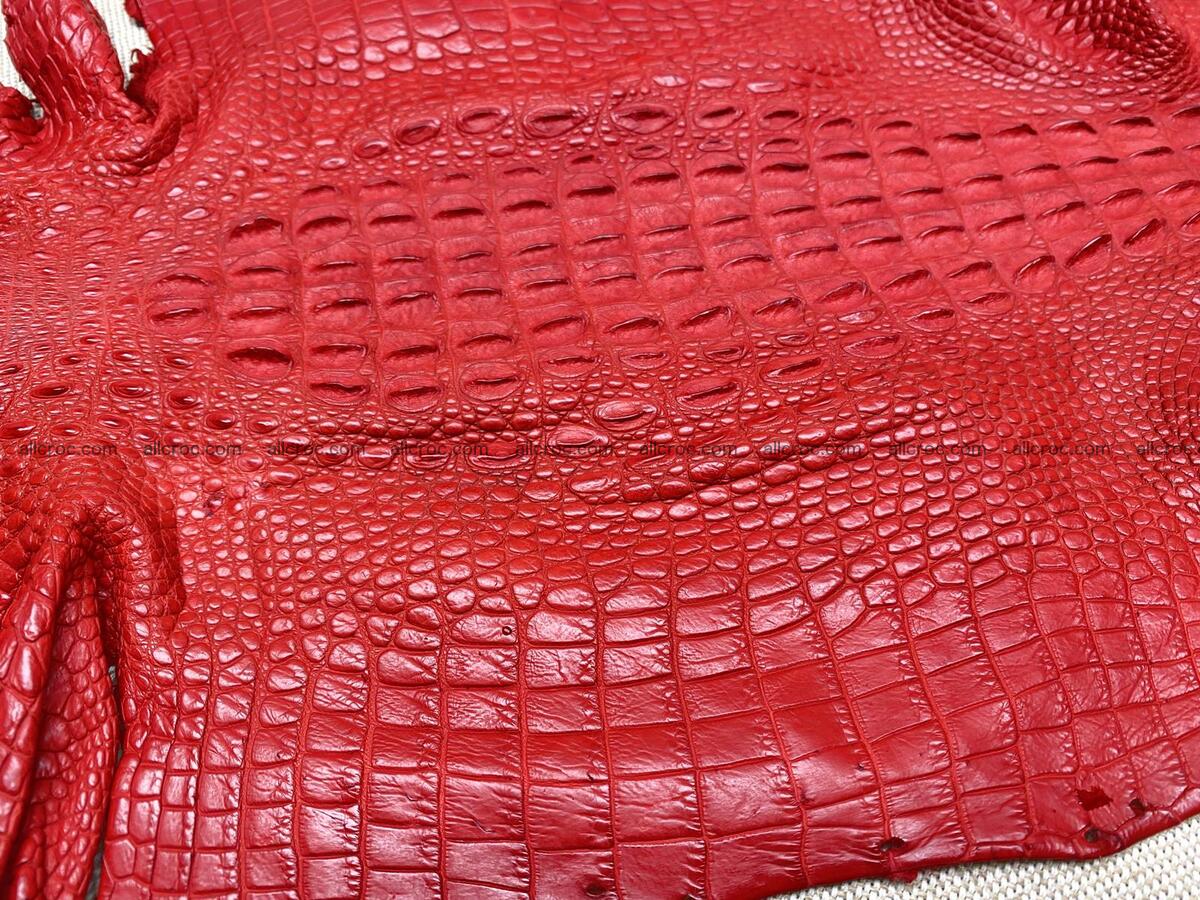 Crocodile leather back part with head and paws 26cm red color 1566 Foto 7