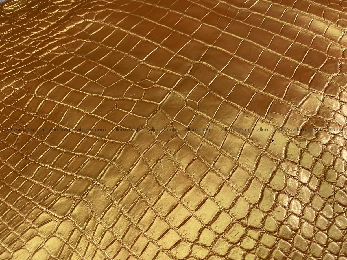 Crocodile leather belly part 44cm gold color 1576 Foto 0