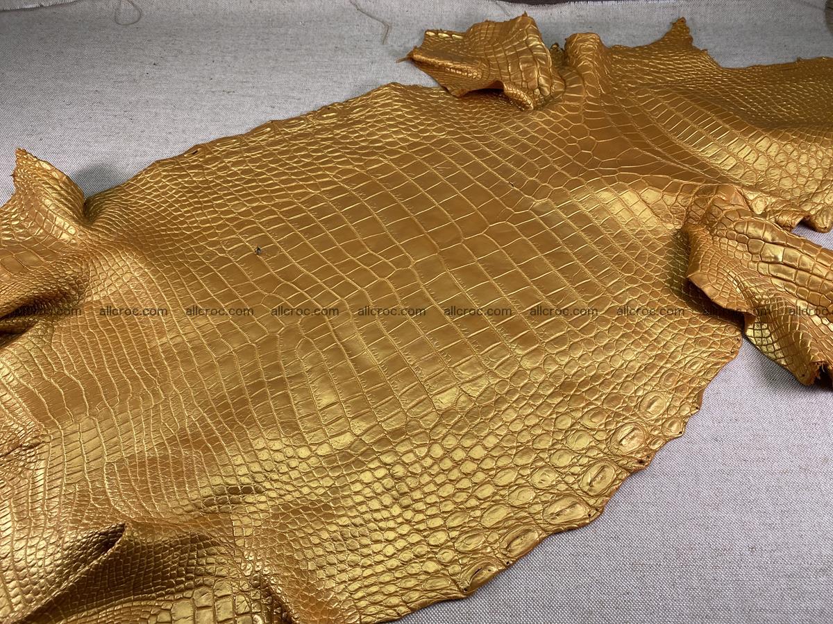 Crocodile leather belly part 45cm gold color 1578 Foto 1