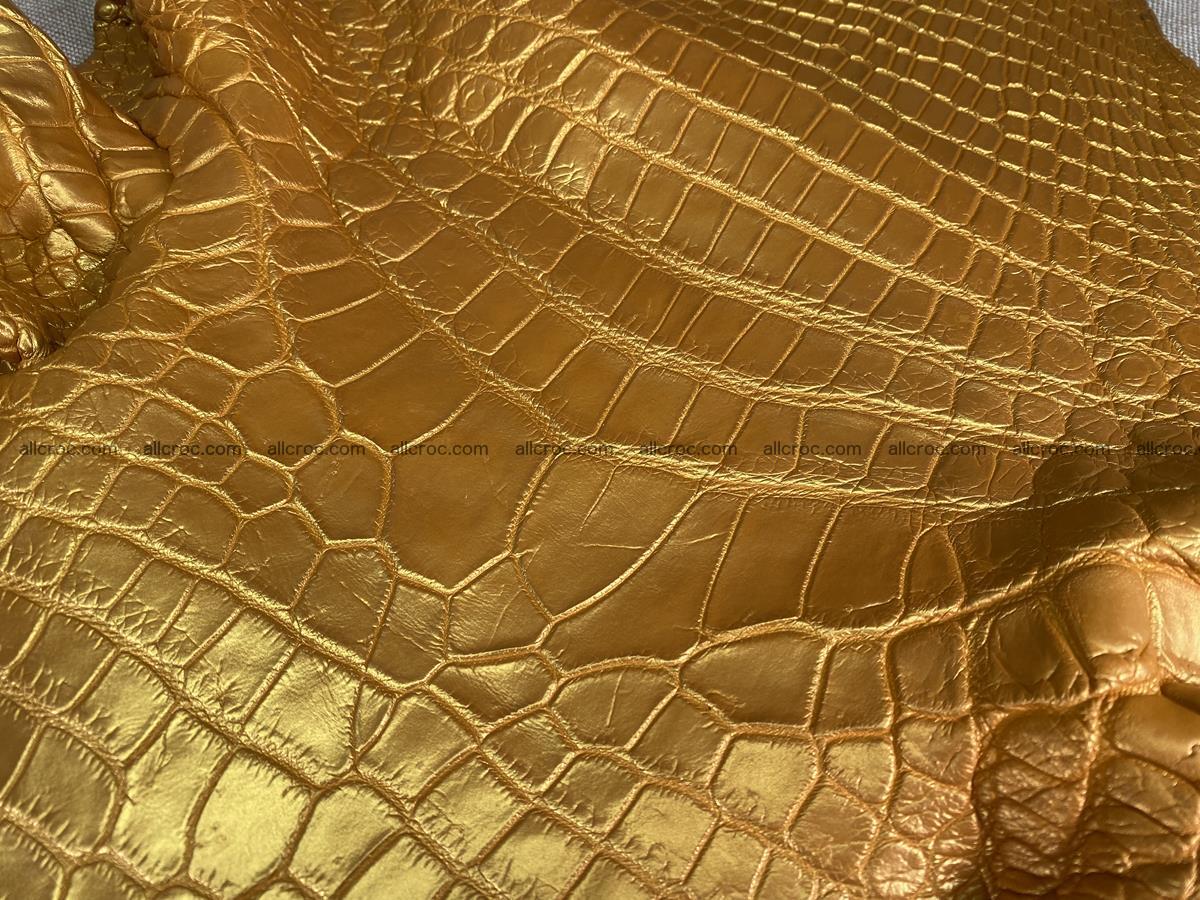 Crocodile leather belly part 45cm gold color 1578 Foto 2