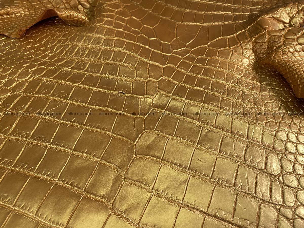 Crocodile leather belly part 45cm gold color 1578 Foto 0