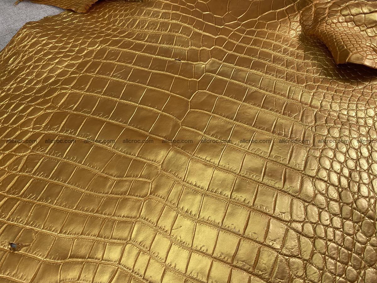 Crocodile leather belly part 45cm gold color 1578 Foto 3