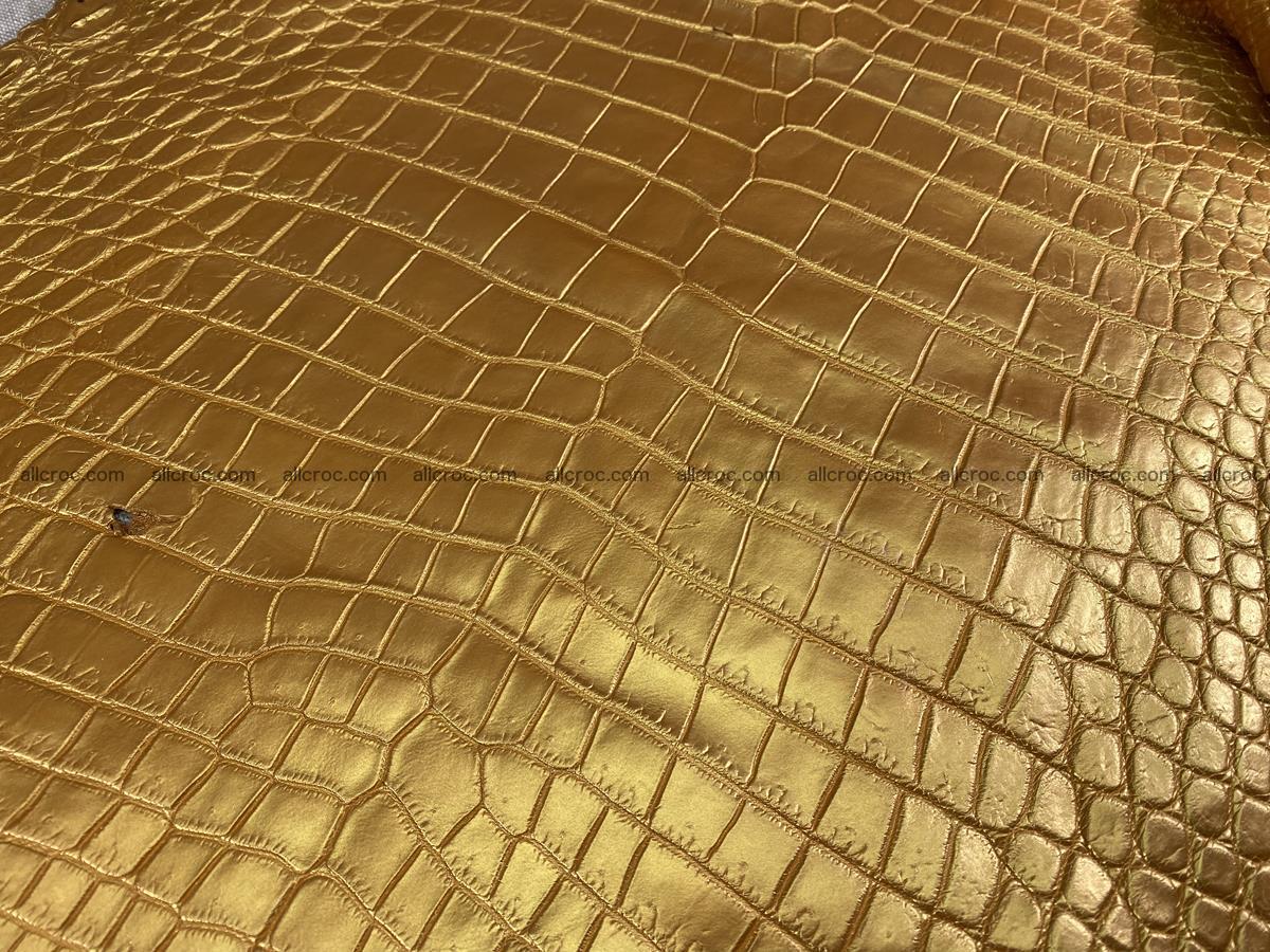 Crocodile leather belly part 45cm gold color 1578 Foto 4
